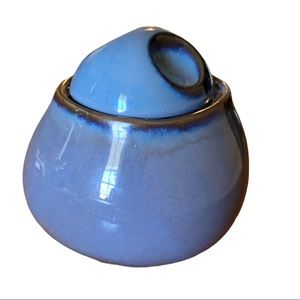 Sango Nova Eggplant Solid Blue Sugar Bowl with Lid